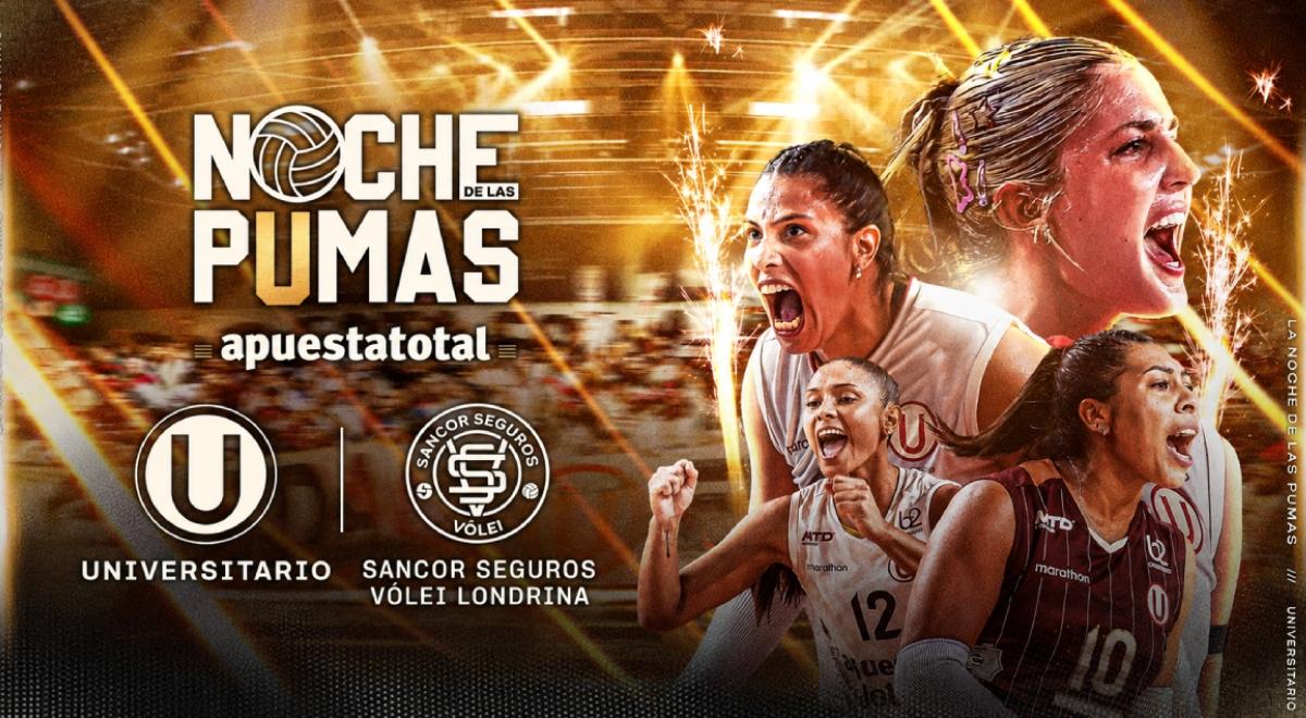 Universitario vs Sancor Seguros Vôlei: fecha hora y canal para ver 'La Noche de las Pumas 2026'