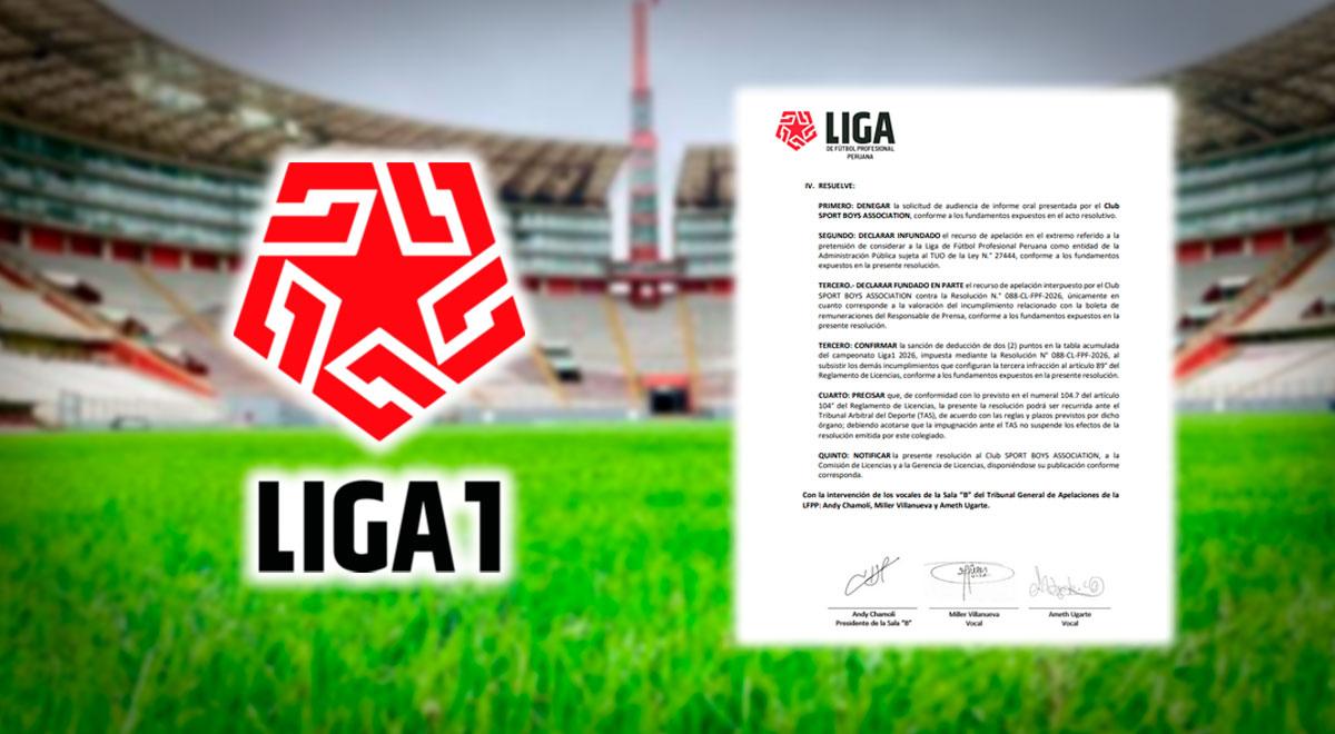 Liga 1 confirmó resta de dos puntos a histórico club: así quedó la tabla de posiciones
