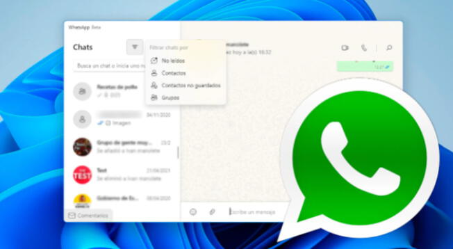 WhatsApp revisa en qué consisten los nuevos filtros de búsqueda de chats