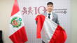 Franco Zanelatto posó con la bandera peruana