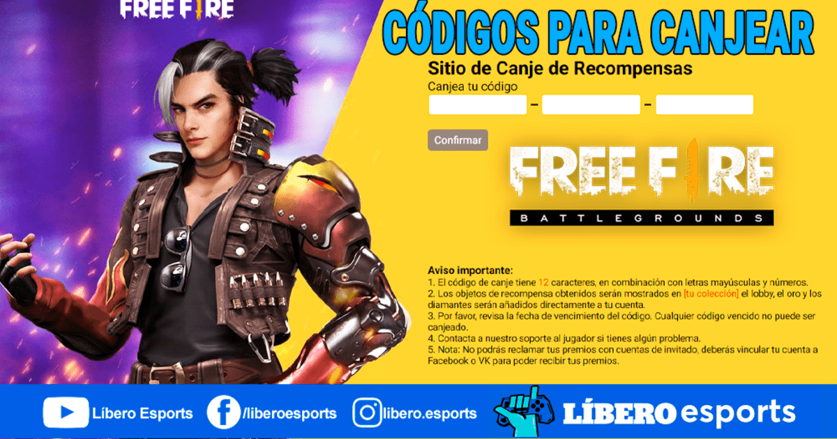 Free Fire: Códigos de canje gratuitos del 2 de abril