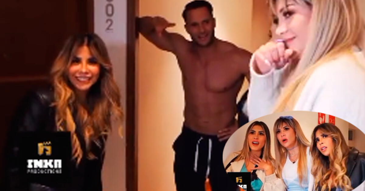 Las hermanas Serpa y Fabio Agostini en Inka Productions Sugerente escena enciende las redes