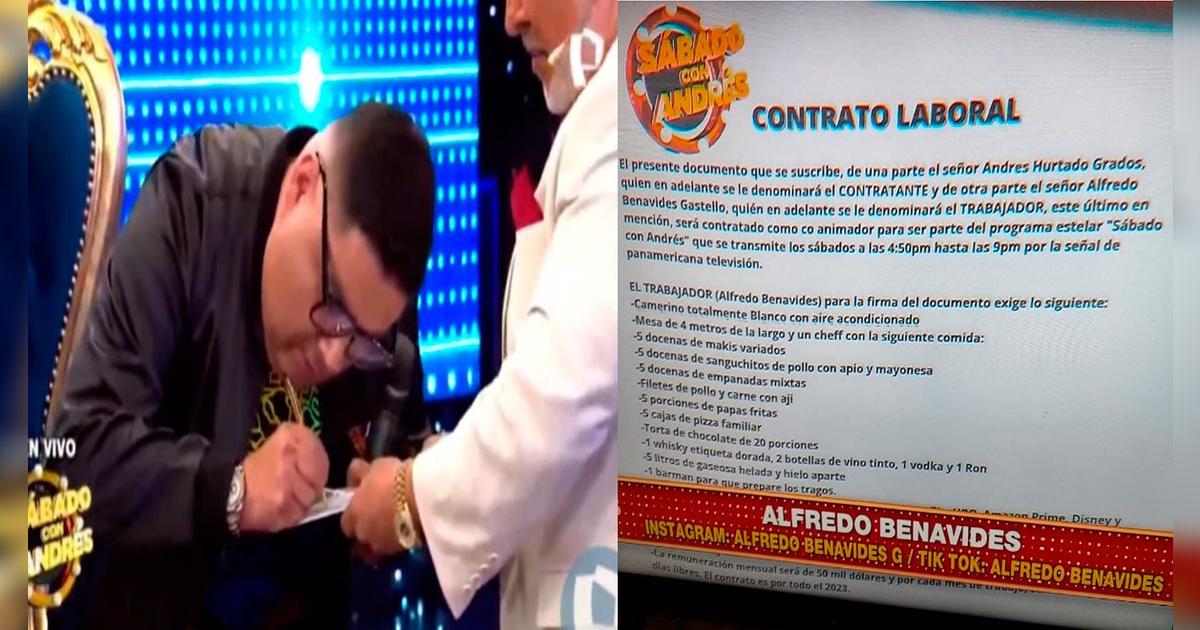 Alfredo Benavides firmó 'contrato' por 50 mil dólares con Andrés