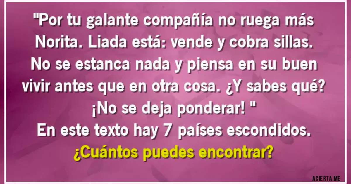 ¿qué Países Son Si Eres Inteligente Resolverás El Acertijo Que FallÓ El 99 De Personasemk 6003