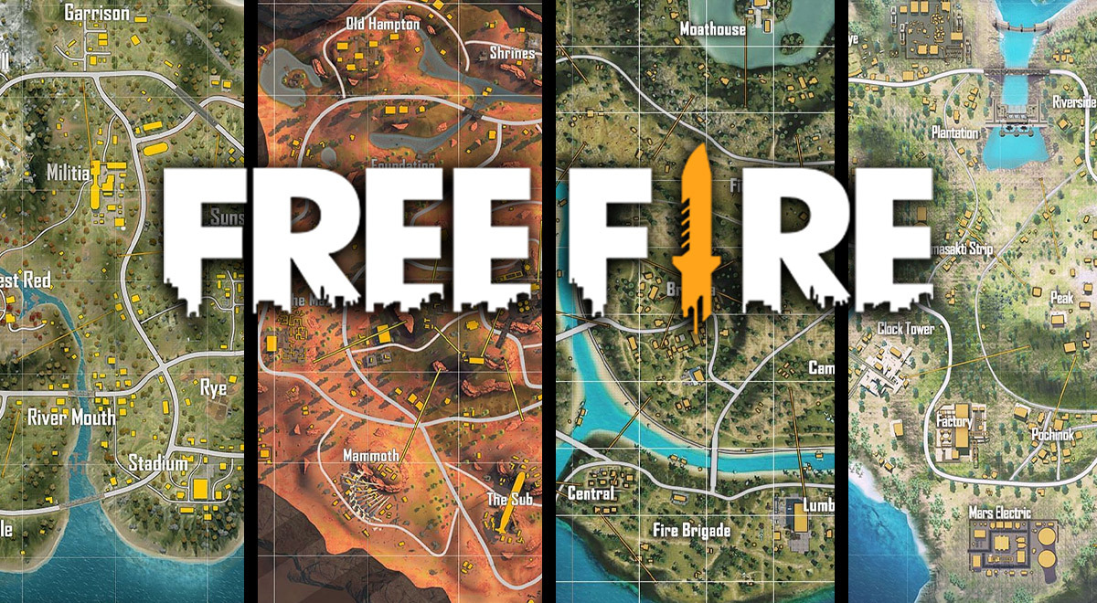 free fire cuatro 4 mapas Bermuda purgatorio kalahari alpes