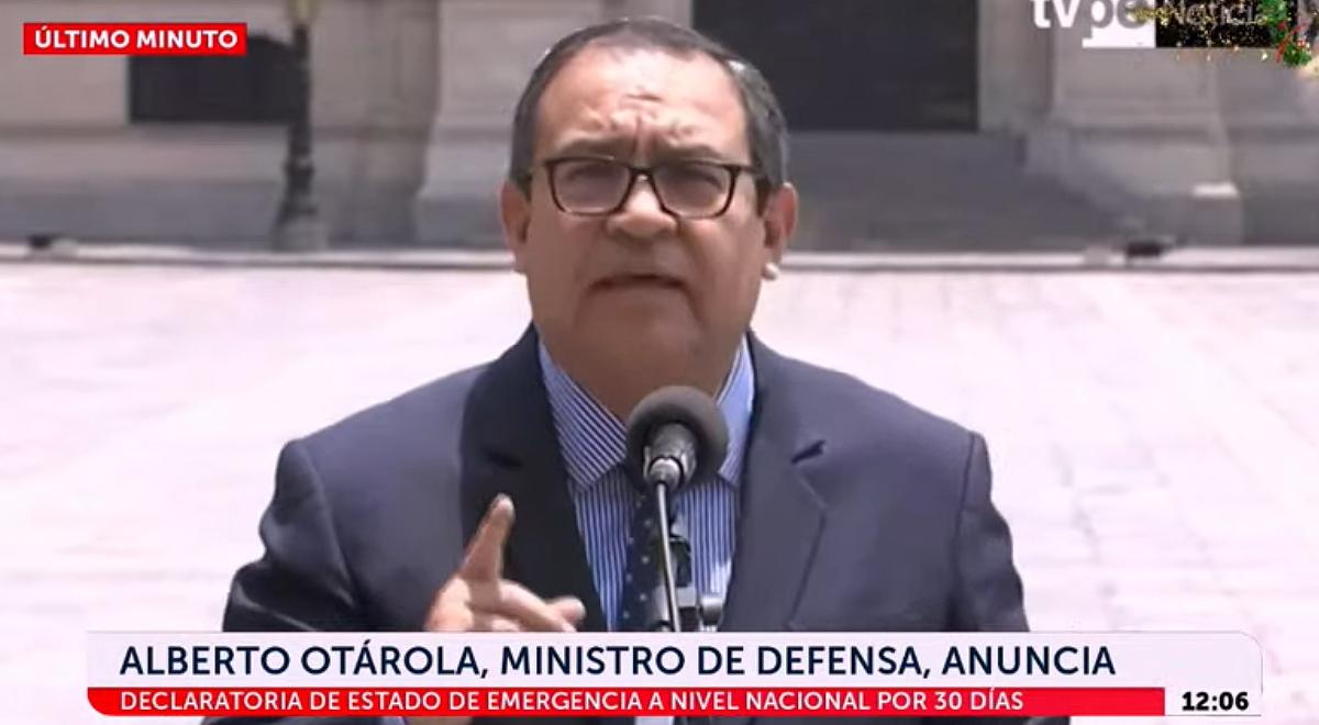 Gobierno declara Estado de Emergencia a nivel nacional por 30 días