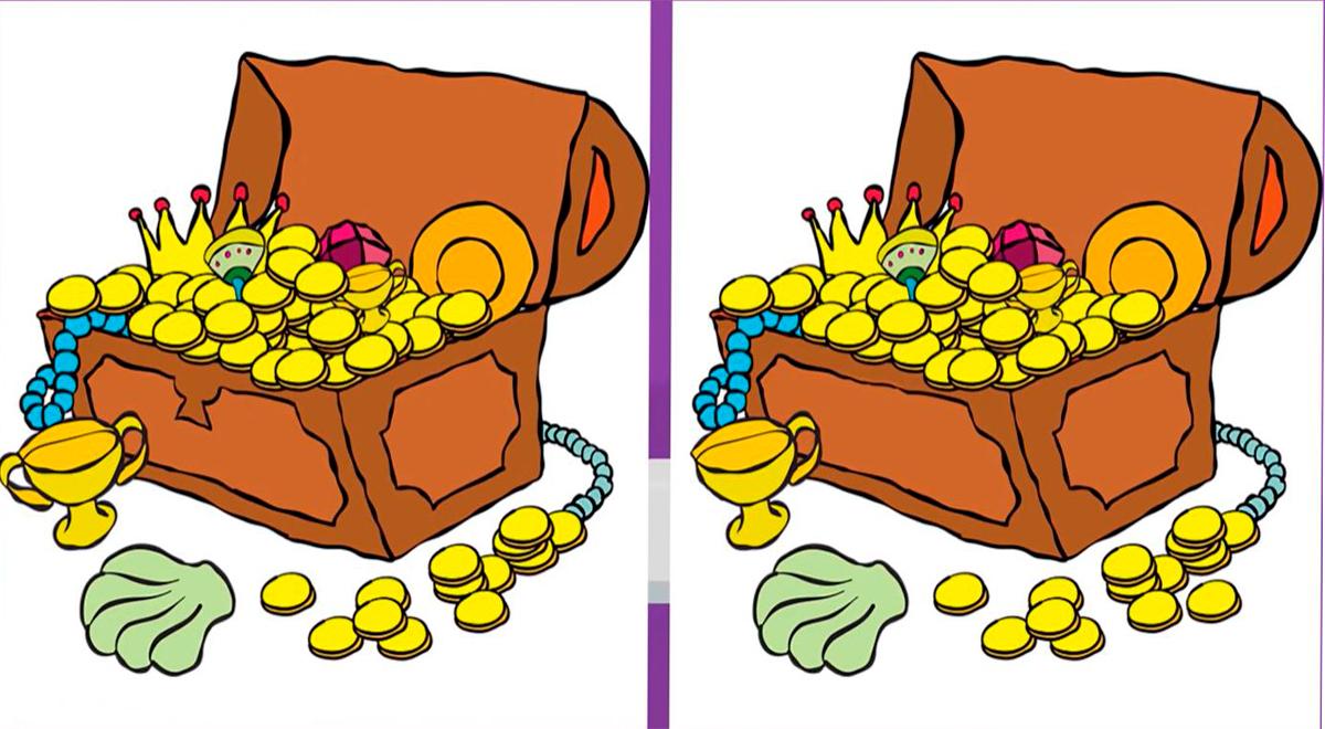 Reto visual: Encuentra las diferencias en el tesoro del rey, el 99 por ...