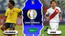 Perú – Colombia en vivo, online y gratis vía América TV Go: 0-0 por Copa América