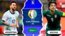Juega Messi, Argentina – Bolivia EN VIVO, ver TV Pública: PT 1-0 por Copa América