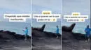TikTok Viral: señor quiso tomarle foto a un lobo marino, pero se asustó
