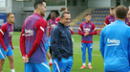 Sergi Barjuan dirigió entrenamiento como nuevo DT. interino del Barcelona