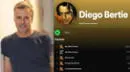 "Qué difícil es amar" de Diego Bertie se convirtió en la "número 1 en virales" de Spotify