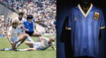 La camiseta elegida es la que usó contra Inglaterra en el Mundial de México 1986.