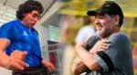 La sorprendente estatua de Maradona en el Nacional.