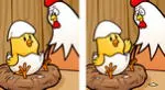Encuentra en pocos segundos las 5 diferencias del reto de la mamá gallina y su pollito.