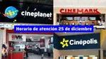 Horario de atención de los cines en Perú este miércoles 25 de diciembre.
