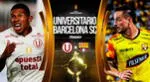 Universitario vs Barcelona SC se medirán en el Estadio Monumental.