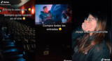 TikTok: A lo de Richard Acuña: joven alquila sala de cine para ver película a solas con su pareja