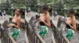 Paula Manzanal fue agredida por un mono que intentó quitarle su blusa - VIDEO