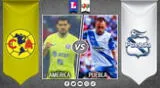 América goleó 6-1 a Puebla en la ida de los cuartos de final.