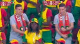 ¡Qué tal ritmo! Marroquí baila con la hincha de Senegal.