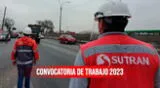 Conoce más información para postular a la convocatoria de Sutran.