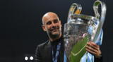 Pep Guardiola with the Champions League trophy of the 2023-24 season