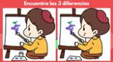 El curioso reto visual del molesto pintor y las tres diferencias en las imágenes.