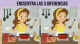 Prueba tu destreza visual y encuentra las diferencias en las cocineras.