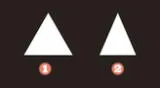 Deberás tomar una simple elección entre estos dos triángulos.