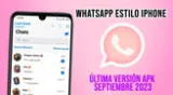 WhatsApp estilo iPhone para Android 2023 APK descarga la última versión para septiembre 2023 totalmente gratis y seguro.