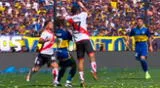 Paulo Díaz golpeó con el codo a Weigandt en la jugada que terminó en el gol de River