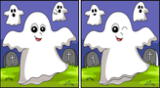 Can you find the 6 differences between the Halloween ghosts in just 10 seconds?