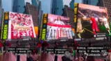 Hinchas de Universitario lograron proyectar la foto del equipo campeón en el Times Square.