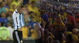 Hinchas de Brasil abandonaron el partido tras ir pendiendo con Argentina.