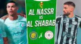 Al Nassr de Cristiano Ronaldo enfrenta a Al Shabab por la Copa del Rey de Arabia Saudita.