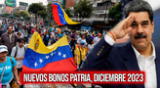 Conoce la lista de Bonos Patria que llegarán del 12 al 28 de diciembre del 2023 en Venezuela.