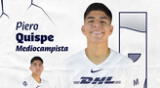 Piero Quispe tendrá su primera experiencia en el exterior como jugador de Pumas.