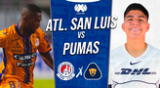 Atlético San Luis recibe al Pumas de Piero Quispe por la Liga MX.