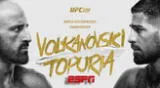 Topuria vs Volkanovski por la UFC 298 vía ESPN