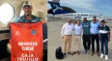 Paolo Guerrero llegó al Grupo Aéreo N°8 para viajar a Trujillo