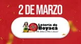 Resultados Lotería de Boyacá HOY, 2 de marzo.
