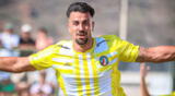 Facundo Rodríguez celebra su polémico gol ante Comerciantes FC.