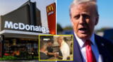 Donald Trump fríe papas en conocido McDonald's como parte de su campaña electoral.