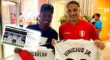 Paolo Guerrero dejó emotivo mensaje a Vinicius Junior.