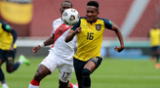 José Carabalí jugando por la selección ecuatoriana por Eliminatorias