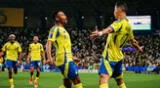 Jhon Durán y Cristiano Ronaldo celebrando los goles de Al Nassr en la AFC Champions League Jhon Durán y Cristiano Ronaldo celebrando los goles de Al Nassr en la AFC Champions League