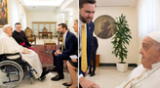 El Vaticano difundió una imagen del Papa Francisco en silla de ruedas conversando con Vance. El Vaticano difundió una imagen del Papa Francisco en silla de ruedas conversando con Vance.