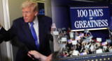 Trump celebró sus 100 días con un mitin en Michigan.