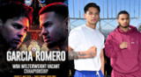 Horarios de la pelea Ryan Garcia vs. Rolly Romero. Horarios de la pelea Ryan Garcia vs. Rolly Romero.